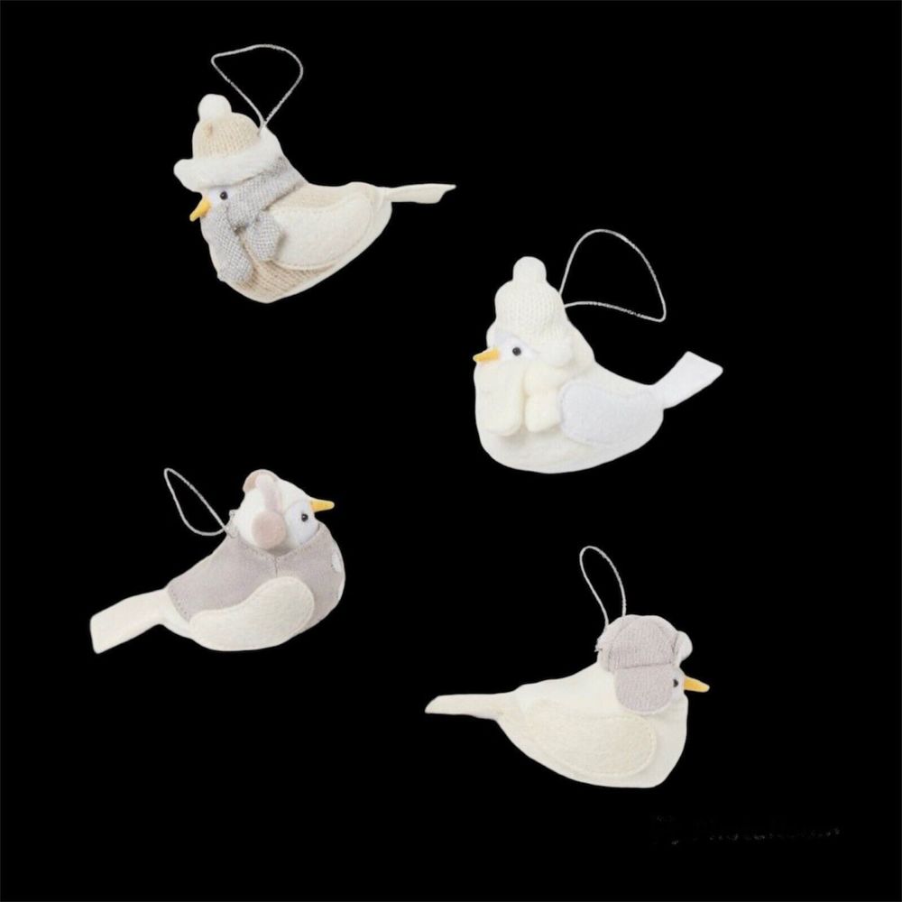 Target Wondershop  Featherly Friends 4 Collectible Winter Mini Bird Ornaments